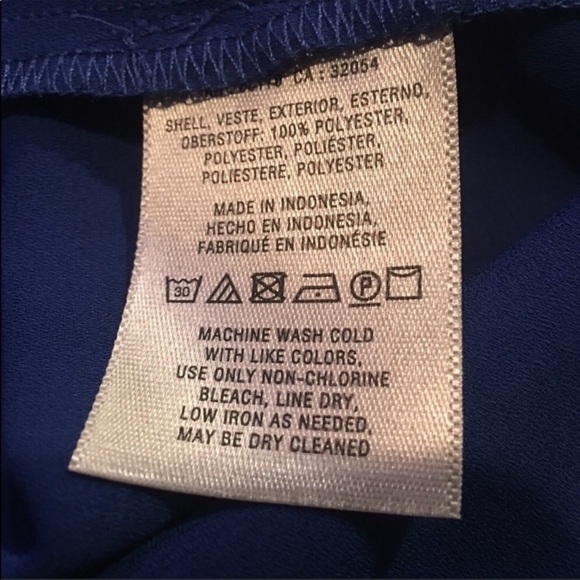 ANTHROPOLOGIE MAEVE Royal Blue Semi Sheer Blouse size 0 - Picture 4 of 4